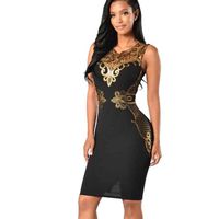 Hemlock Women Dress Formal Lace Bodycon Dress Sleeveless Evening Party Dress (XL, Black)
