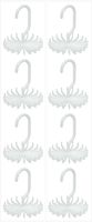 Morningrising 8 PCS White 360 Degree Rotating Scarf Hanger Adjustable Twirl Tie Rack Tie Belt,Multipurpose Organizer,Hook Ties Scarf for Closet Storage (4.4")