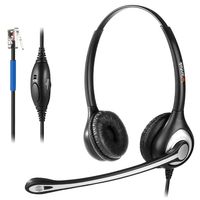 Wantek Corded RJ9 Telephone Headset Binaural with Noise Canceling Mic ONLY for Cisco IP Phones: 7821, 7940, 7941, 7942, 7945, 7960, 7961, 7962, 7965, 7975, 7971, 8841, 8845, 8861, M12 M22 etc (F602C1)
