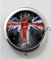 BlackKey United Kingdom UK British Flag 3-Compartment Decorative Pocket Gift Box Case Organizer for Pill, Color 1 -306