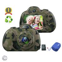 Feeyea Kids Digital Camera for 4-10 Year Old Boys-Shockproof Camera for Kids with Carrying Case,2 in. LCD Screen,for Outdoor Play,Festival Gift for 5-9 Year Old Boys,Camo(32GB TF Card Included)