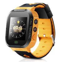 MIFXIN Upgraded Kids Smart Watch GPS Tracker Wrist Smartwatch Phone for Boys Girls Touch Screen Sport Watch with Phone Call Camera SOS Kids Birthday Learning Toy (Orange & Black)