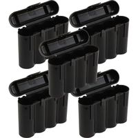 5 Brand New AA / AAA / CR123A Black Battery Holder Storage Cases
