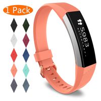KingAcc Compatible Replacement Bands for Fitbit Alta HR, Fitbit Alta, Silicone Fitbit Alta HR Band Alta Band, Buckle Wristband Strap Women Men (1-Pack, Orange, Large)