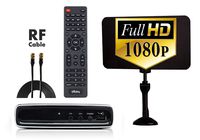 Exuby Digital Converter Box for TV, Flat Antenna and Coaxial Cable for Over The Air TV - No Subscriptions Needed - Instant & Scheduled Recording, 1080P HD 7 Day Guide & LCD Screen