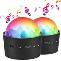 SUNY RGB LED Party Light with Magnetic Paste, Cordless Pocket Disco Ball Rechargeable DJ Lights Sound Activated Strobe Stage Light for Christmas Shows Home Car Wedding Romantic Decoration Gift, 2 Pack