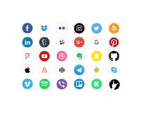Social Media Icons/App icon Stickers Social Media Logo Vinyl Decal Sticker 30pcs for Laptops, MacBook, iPhone, Ipad, Car, Bike or Any Flat Surface by A-B Traders