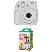 Fujifilm Instax Mini 9 Instant Camera - Smokey White with Twin Pack