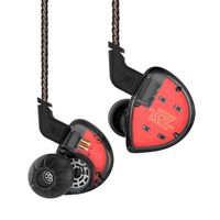 KZ ES4 In Ear Earphones Headphones,Yinyoo High Resolution Noise Cancelling Earbuds IEM Ergonomic Comfortable Hifi Bass Headphones Over Ear Monitor with Balanced Armature 2pin 0.75MM Cable(black nomic)