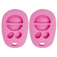 Keyless2Go New Silicone Cover Protective Case for 4 Button Remote Key Fobs with FCC GQ43VT20T - Pink - (2 Pack)