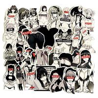 Black and White Matte Surface Anime Sexy Girl Stickers, 30 Pcs Sexy Beauty JK Uniform Swinsuit Doodle Laptop Stickers, Suitcase Guitar Motorcycle Stickers, Best Decor to Personalize Your Belongings