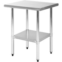 Kitchen Work Table Scratch Resistent and Antirust Metal Stainless Steel Work Table with Adjustable Table Foot Scratch Resistent (Size 24W×24L)