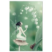 Tree-Free Greetings EcoNotes Stationary- Blank Note Cards with Envelopes, 4" x 6", Lily of The Valley, Fairy Themed, Boxed Set of 12 (FS66498)