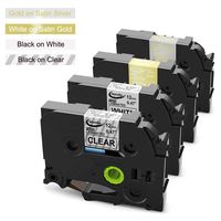 Replace P Touch TZ TZe Tape 12mm 0.47 Inch Standard Laminated Label Tape TZe-131 TZe-231 TZe-MQ835 TZe-MQ934 Compatible with Brother P-Touch Label Maker PTH110 PTD210 D400 D600, 8m 26.2 Feet, 4 Pack