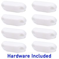 CalPalmy Magnetic Baggage Door Catch and Holder Kit | White Door Latch with Super Strong Magnets for RV, Travel Trailer, Camper, Motor Home and Boat Hatches | 4 Pairs Plastic Spring Clip Replacements