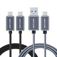 USB Type C Cable,(2-Pack 3.3FT) Wavlink USB A 3.0 to USB-C Fast Charger Nylon Braided Cord for Samsung Galaxy S8 Plus Note 8,Moto Z Z2,LG V30 V20 G5 G6,Google Pixel 2 XL,OnePlus 5 3T 2 and More(Grey)