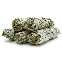 GloFX White Sage Bundle - 5 Pack - 4 Inches Sustainably Harvested California Smudge Stick Wand for Spiritual Incense Sticks Burning Aromatherapy Energy Cleansing Bundles Healing and Meditation