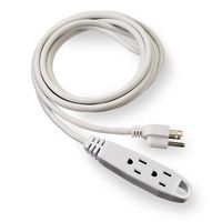 V7 12-Foot Power Extension Cord - 12-Foot Power Extension Cord White (PWC0312-WHT)