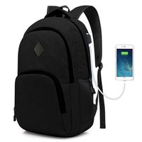 Laptop College Backpack Waterproof Lightweight Minimalism with USB Charging Port Business School Book Bag Travel Hiking Camping Outdoor Daypack Rucksack Fits 15.6-Inch Notebook (Black)