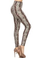 S704-EXTRAPLUS Slither Snake Print Fashion Leggings, Extra Plus