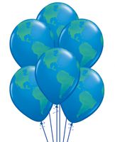 Qualatex Globe Biodegradable Latex Balloon, 11-Inch (12-Units)