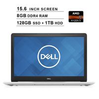 2019 Premium Dell Inspiron 15 5000?15.6 Inch HD Laptop (AMD Ryzen 5 2500U up to 3.6 GHz, 8GB RAM, 128GB SSD(Boot) + 1TB HDD, WiFi, Bluetooth, HDMI, Windows 10 Home,?Platinum Silver)