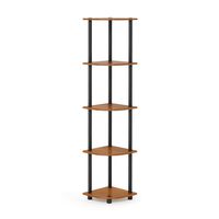 Furinno Turn-N-Tube 5-Tier Corner Shelf, Light Cherry