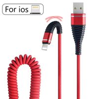 ASAY4u, Charging USB Cable, Coiled Phone Charger Cable for Car [3.9 ft], All iOS Devices (Red)