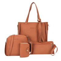 DDKK bags,Woman Bag 2019 Four-Piece Shoulder Bag Messenger Bag Wallet Handbag Brown