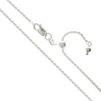 Sterling Silver Adjustable Diamond-Cut Rope Chain 1.5mm Solid 925 Italy New Necklace 22"