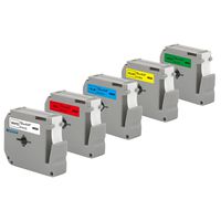 Replace Brother P Touch M Tape 12mm 0.47 Inch, M-K231 M-k431 M-K531 M-K631 M-K731 Color Label Tape, Work with Brother P-Touch Label Maker PT-90 PT-70 PT-65 PT-85, 8m 26.2 Feet, Combo Set 5-Pack