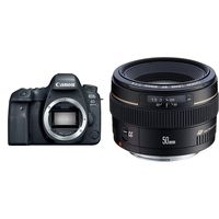 Canon EOS 6D Mark II Digital SLR Camera Body â€" Wi-Fi Enabled Bundle with Canon EF 50mm f/1.4 USM Standard & Medium Telephoto Lens for Canon SLR Cameras - Fixed