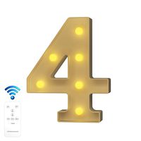 YOUZONE Newly Upgrade LED Letter Lights Marquee Alphabet Light Up Letters with Remote Control Timer Dimmable Battery Powered for Events Wedding Party Birthday Home Bar Decoration (RC-4)