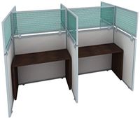 18" Polycarbonate Cubicle Mounted Privacy Panel with Small Brackets