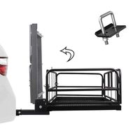 Rear Hitch Cargo Carrier Folding Basket with High Sides 2'' Receivers Rear Foldable Cargo Rack Luggage Basket Trailer Holder