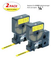 Label Orison-D1 Label Tape 43618 Black on Yellow Compatible with Dymo LabelManager 160 280 420P PnP 220P 360D 450 210D,1/4"x 23'(6mmx7m),2 Cartridge