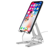 Adjustable Desktop Cell Phone Holder, Cradle, Dock, Stand, Foldable, Portable Aluminum Phone Holder, Fits All Smartphone and Tablets