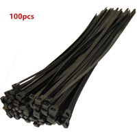 100Pcs/lot 200mm Self locking Nylon Cable Ties 8 inch 100Pcs Zip Tie 18 lbs black wire binding wrap straps (black)