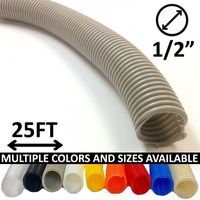 Electriduct 1/2" Split Wire Loom Tubing Polyethylene Flexible Conduit (0.5 Inch ID) - Gray - 25 Feet