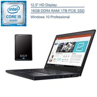 2019 Lenovo ThinkPad X270 12.5" Business Laptop Computer: Intel Core i5-6300U Up to 3.0GHz/ 16GB DDR4 RAM/ 1TB PCIE SSD/ 802.11ac WiFi/ USB Type-C/ HDMI/ Windows 10 Pro + EST 500GB External Hard Drive