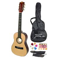 Beginner 30" Classical Acoustic Guitar - 6 String Linden Wood Traditional Style Guitar w/ Wood Fretboard, Case Bag, Nylon Strap, Tuner, 3 Picks - Great for Beginner, Children Use - Pyle PGAKT30