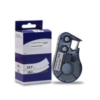 MC-750-595-WT-BK Vinyl B-595 Black on White Label Maker Cartridge, 25' Width x 3/4" Height, for BMP51/BMP53 Printers