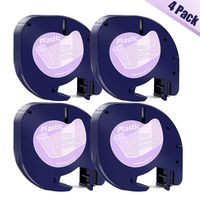 Airmall 4 Pack Replace DYMO LetraTag Clear Transparent Tape Refills 16952, Self-Adhesive Plastic, Compatible with DYMO Label Maker LT-100H, LT-100T,1/2 Inch x 13 Feet (12mm x 4m)