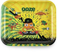 Ooze - Metal Rolling Tray - Large 14"x12" - Rolling Tray - Ashtray - Rolling Tobacco Tray - Dry Herb - Tobacco Accessories (DJ Loud)
