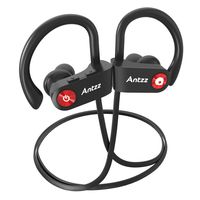 Antzz IPX7 Wireless Bluetooth Headphones Earbuds Waterproof Noise Cancel for Androids iPhones Cordless Headset Earphone Running Gym Sports (Black)