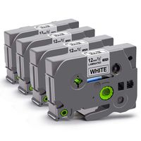 Aitaperste Replace Ptouch TZe Tapes, 4-Pack Laminated Tape 12mm 0.47 White for TZe231 (or TZ-231) Compatible with Brother PTouch PTH110, PTD210, PTD600, PT-P700, PT-D450 PT Label Maker, 26.2 ft Roll