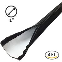 1" Neoprene Easy Cable Wrap with Zipper - Black/White - 3FT