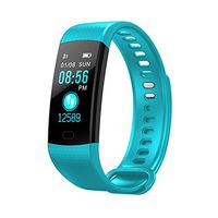 Boens Band for Women, Smart Wristband Color Screen Watch Blood Pressure Heart Rate Monitor Pedometer Functions Activity Fitness Tracker Waterproof Smart Watch (Light Blue)