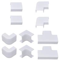 Couplers/Connectors for use with The Quality Clever Cable Cover Organizer Kit, 10 Pack, 2 of Each Type- Straight Connector, Flat Elbow, Inside Elbow, Outside Elbow, Tee