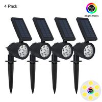 Westinghouse Solar Spotlights, Solar Spot Light Outdoor Color Change & Color Lock Garden Lights 2-in-1 Waterproof 7 LEDs Solar Powered Spotlight Wall Light Landscape Light for Patio Yard (4 Pack)